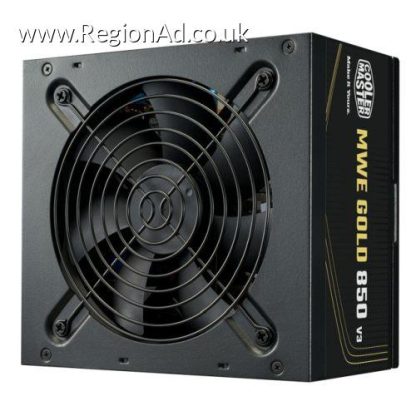 Cooler Master 850W MWE Gold V3 ATX 3.1 PSU, Fully Wired, HDB Bearing Fan, 80+ Gold