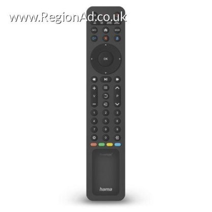 Hama Solar Powered Universal IR Remote Control for Over 1,000 Devices, Control 8 Devices, App Buttons, 10m Range