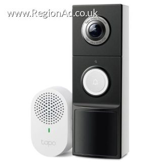 TP-LINK (TAPO D235) Smart Battery/Wired 2K 5MP Video Doorbell Camera w/ Chime, 7-Month Battery, Night Vision, Ultra-Wide FOV, AI Detection & Notification, Anti-theft