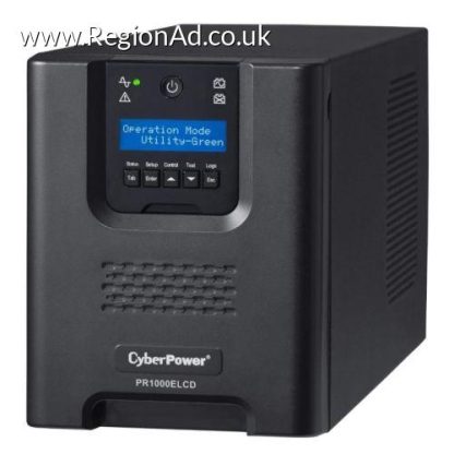 CyberPower 1000VA Line Interactive Tower Pro UPS, 900W, LCD Display, 8x IEC, AVR Energy Saving, Hot-Swap Batteries