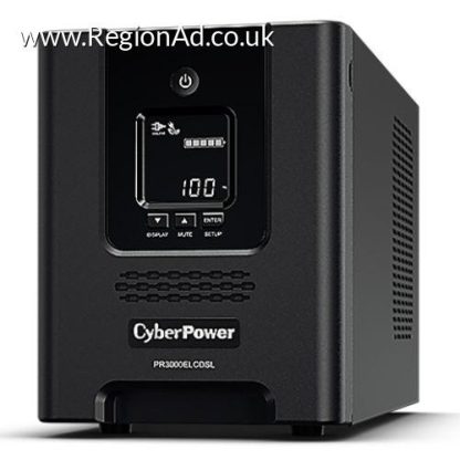 CyberPower 3000VA Line Interactive Tower Pro UPS, 2700W, LCD Display, 9x IEC, AVR Energy Saving, Hot-Swap Batteries