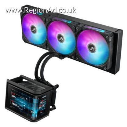 Asus ROG Ryuo IV SLC 360 ARGB Liquid CPU Cooler, Movable 6.67" Curved AMOLED Display, Shortened Tubing, Daisy-Chained ARGB Fans