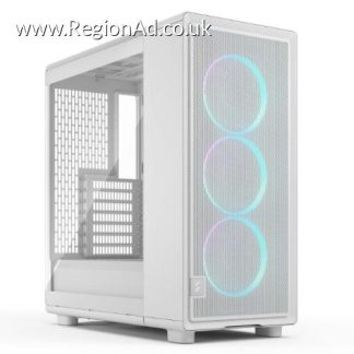 Fractal Design Epoch (White RGB TG Clear) Case w/ Clear Window, ATX, 3x Momentum RGB Fans, Mesh Top & Front, USB-C 20Gbps
