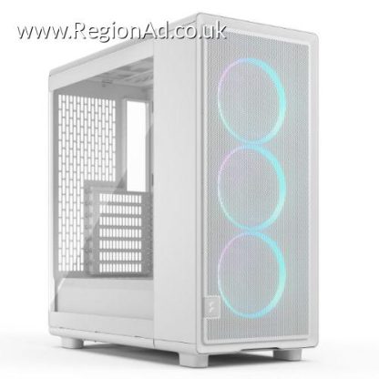 Fractal Design Epoch (White RGB TG Clear) Case w/ Clear Window, ATX, 3x Momentum RGB Fans, Mesh Top & Front, USB-C 20Gbps