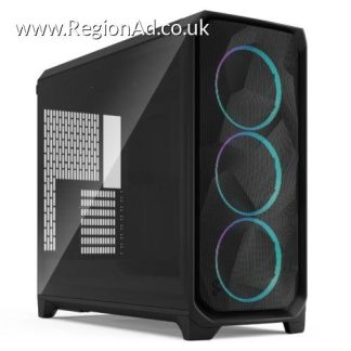 Fractal Design Meshify 3 XL (Black RGB TG Light) Case w/ Light Tint Window, E-ATX, Mesh Front, 3x RGB Fans, USB-C 20Gbps