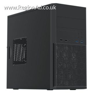 Vida Corporate Black Office Case, Micro ATX, 12cm Fan, Mesh Front