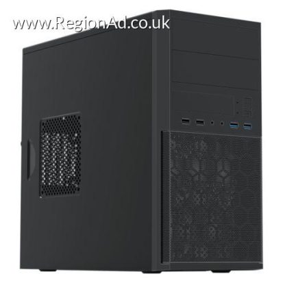 Vida Corporate Black Office Case, Micro ATX, 12cm Fan, Mesh Front