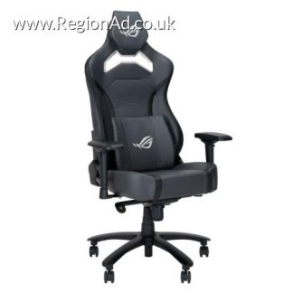 Asus ROG Chariot X Core (Wide) Gaming Chair, Racing-Car Style, Premium PU Leather, Memory-Foam Lumbar, 4D Armrests, 155° Recline,  Tilt & Class 4 Gas Lift, Grey