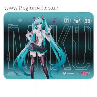 Asus TUF Gaming P1 Hatsune Miku Edition Gaming Mouse Pad, Water-Resistant Surface, Non-Slip Rubber Base, Anti-Fray, 260 x 360 x 2 mm