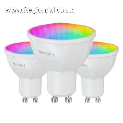 Nanoleaf Matter Wi-Fi GU10 Smart Bulbs (3-Pack), 16+ Million Colours, Colour-Changing Scenes, Tunable Whites, Customised Schedules
