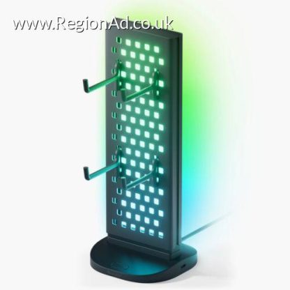 Nanoleaf Pegboard Desk Dock, USB Hub Base, 4 Pegboard Hooks, RGB Lighting with Real-time Screen Mirroring/Music Visualisation