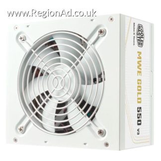 Cooler Master 550W MWE Gold V3 ATX 3.1 PSU, Fully Wired, HDB Bearing Fan, 80+ Gold, White