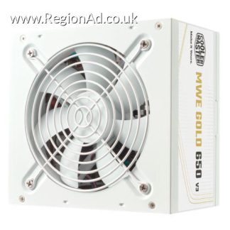 Cooler Master 650W MWE Gold V3 ATX 3.1 PSU, Fully Wired, HDB Bearing Fan, 80+ Gold, White