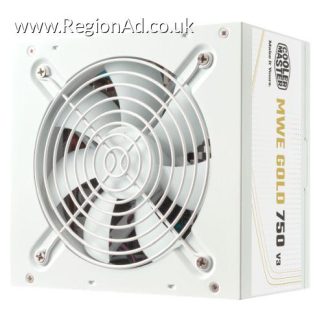 Cooler Master 750W MWE Gold V3 ATX 3.1 PSU, Fully Wired, HDB Bearing Fan, 80+ Gold, White