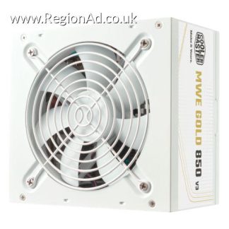 Cooler Master 850W MWE Gold V3 ATX 3.1 PSU, Fully Wired, HDB Bearing Fan, 80+ Gold, White
