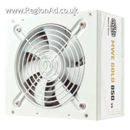 Cooler Master 850W MWE Gold V3 ATX 3.1 PSU, Fully Wired, HDB Bearing Fan, 80+ Gold, White