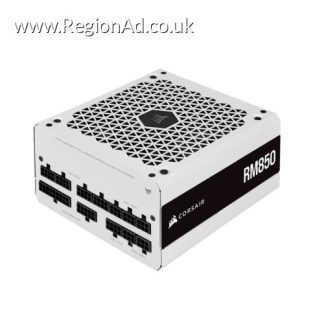 Corsair 850W RM Series RM850 V2 PSU, Rifle Bearing Fan, Fully Modular, 80+ Gold, White