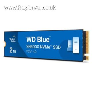 WD 2TB Blue SN5000 M.2 NVMe Gen4 SSD, M.2 2280, PCIe4, 3D NAND TLC, R/W 5150/4850 MB/s, 650K/770K IOPS