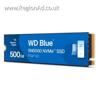 WD 500GB Blue SN5000 M.2 NVMe Gen4 SSD, M.2 2280, PCIe4, 3D NAND TLC, R/W 5000/4000 MB/s, 460K/770K IOPS