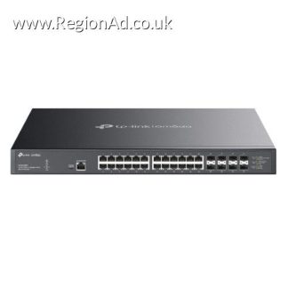 TP-LINK (SX3832MPP) Omada 32-Port 10GE L2+ Managed Switch with 24-Port PoE++, 8x 1/10 Gbps SFP+ Slots, Rackmountable